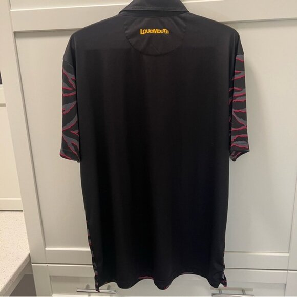 LOUDMOUTH Zebra Print Golf Polo Men's Size Large - Picture 3 of 3